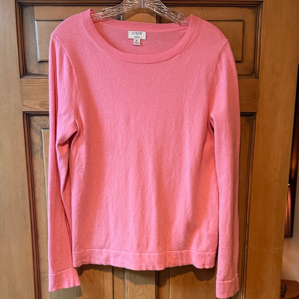 J. Crew Bubblegum Pink Long Sleeve Crewneck Sweater